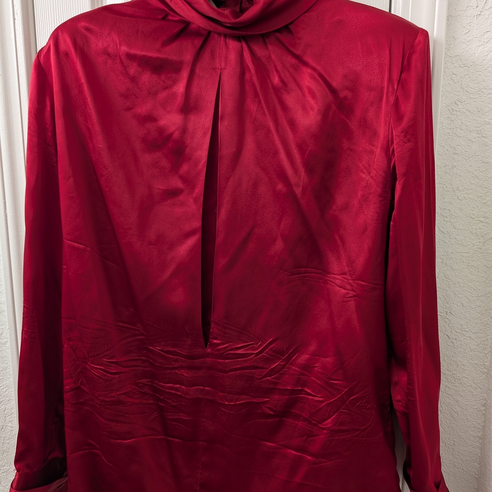 Vintage Red Silk Blouse
